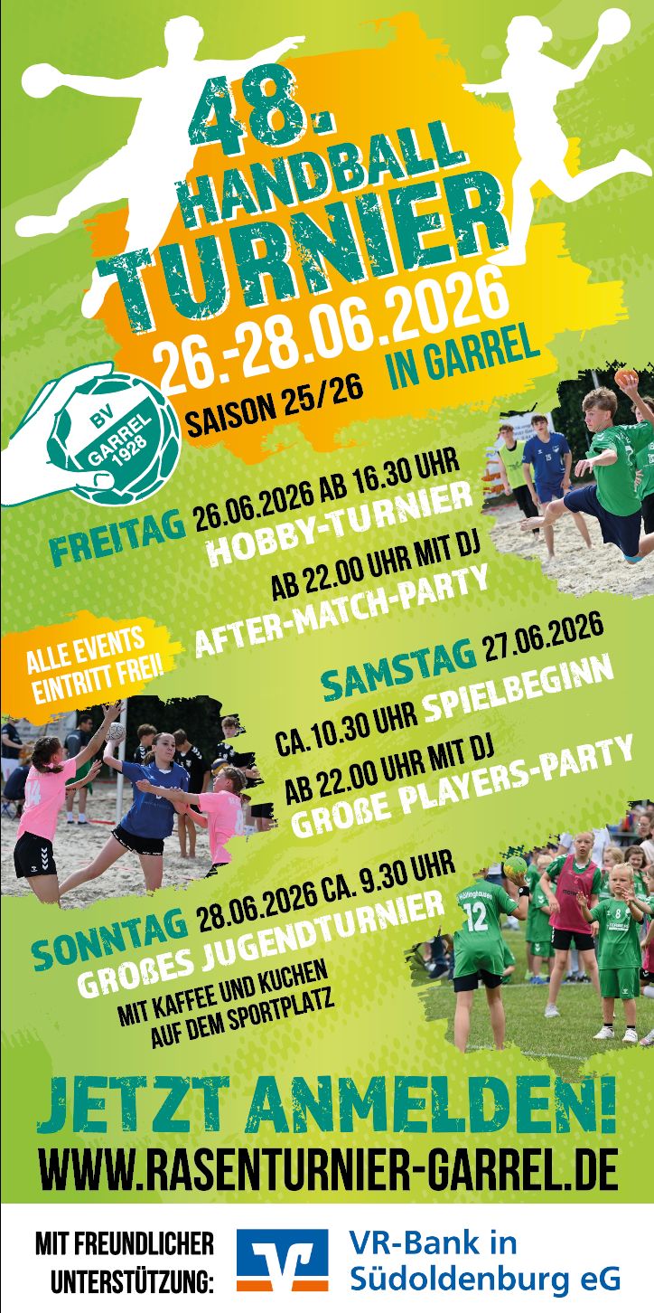 Du betrachtest gerade BV Garrel lädt zum „48.Rasen- und Beachturnier“